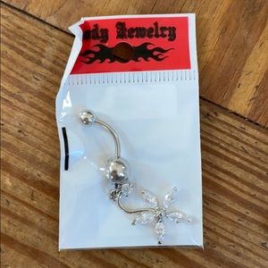 Multi-Gem Flower Belly Button Ring